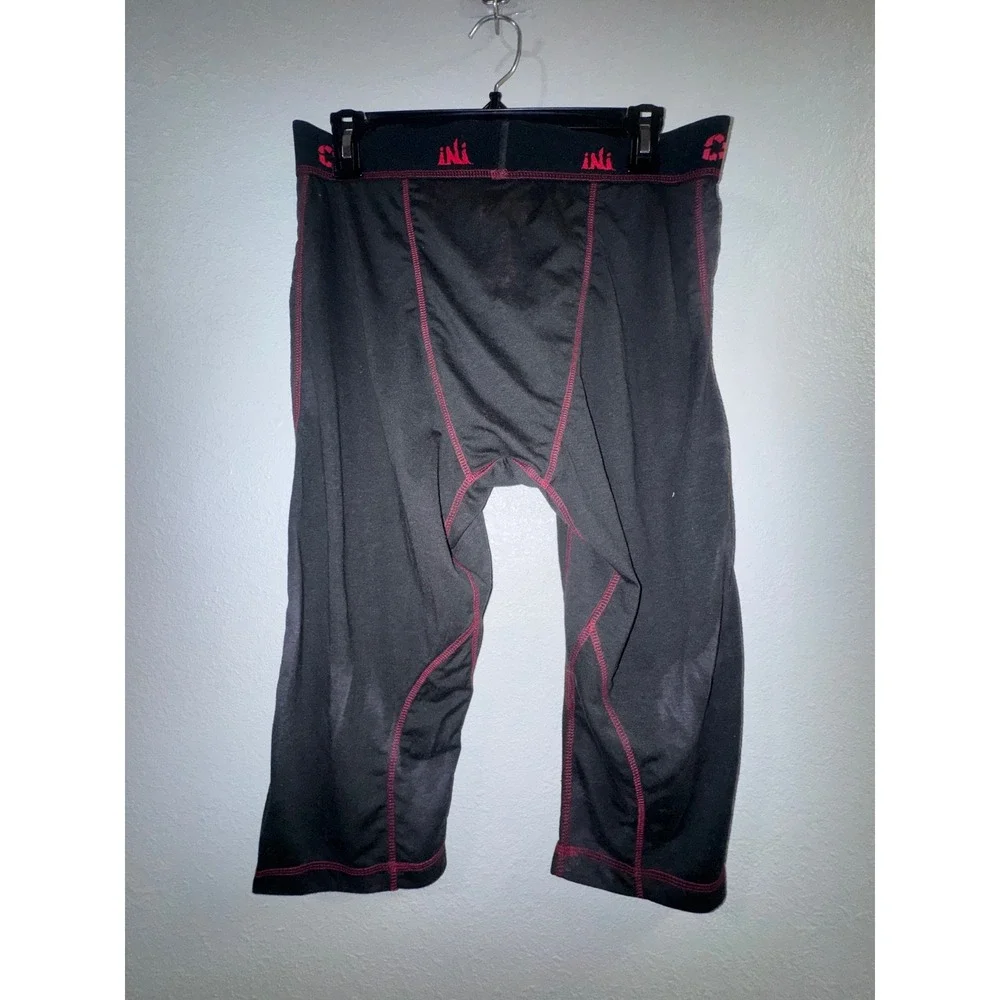 INI Cooperative Shpant Mens Small Black Hemp Recycled Base Layer Crop Pants NEW